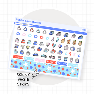 Vertical - July - Ameowica Page II - Icons & Washi Strips Bubba Bear Studios Vertical - July - Ameowica