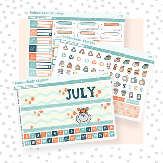 Vertical - July - By The Sea Buy Full Monthly Kit (3 Pages) Bubba Bear Studios Vertical - July - By The Sea