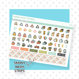 Vertical - September - Back To School Page II - Icons & Washi Strips Bubba Bear Studios Vertical - September - Back To School