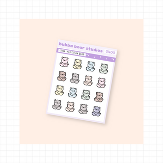 Yoga Meditation Bear Muted Bubba Bear Studios Yoga Meditation Bear