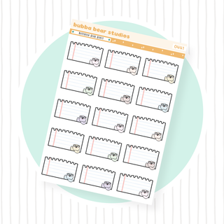 Notebook Bear Boxes Standard Muted Bubba Bear Studios Notebook Bear Boxes Stickers