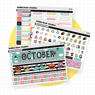 Vertical - October - Spooky Cuties Buy Full Monthly Kit (3 Pages) Bubba Bear Studios Vertical - October - Spooky Cuties