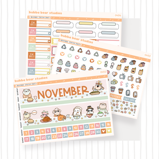 Vertical - November - Stretchy Pants Buy Full Monthly Kit (3 Pages) Bubba Bear Studios Vertical - November - Stretchy Pants