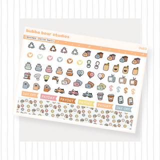 Vertical - November - Stretchy Pants Page II - Icons & Washi Strips Bubba Bear Studios Vertical - November - Stretchy Pants