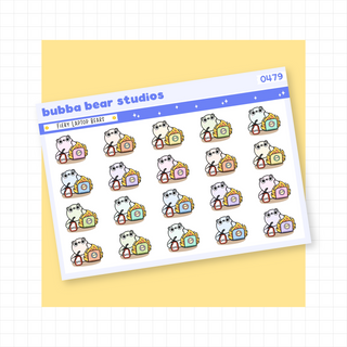 Fiery Laptop Bears Colorful Bubba Bear Studios Fiery Laptop Bears