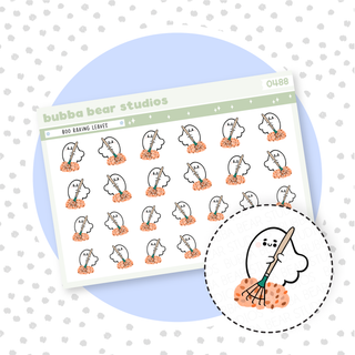 Boo Raking Leaves Bubba Bear Studios Boo Raking Leaves Stationery