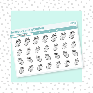 Exhausted Bear Minimal Bubba Bear Studios Exhausted Bear Stationery