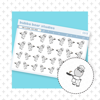 Pan Flippin' Chef Bear Bubba Bear Studios Pan Flippin' Chef Bear Stationery