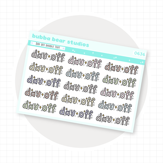 Day Off Doodle Text Muted Bubba Bear Studios Day Off Doodle Text