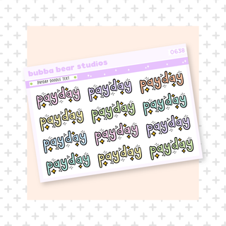 Payday Doodle Text Colorful Bubba Bear Studios Payday Doodle Text