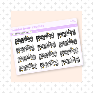 Payday Doodle Text Minimal Bubba Bear Studios Payday Doodle Text