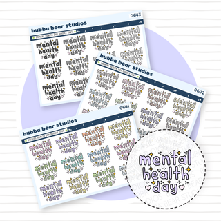 Mental Health Day Doodle Text Buy All (Set of 3) Bubba Bear Studios Mental Health Day Doodle Text