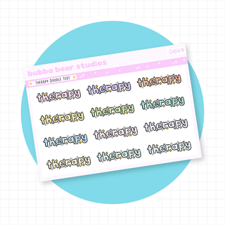 Therapy Doodle Text Colorful Bubba Bear Studios Therapy Doodle Text