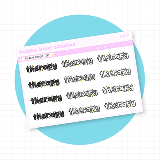 Therapy Doodle Text Minimal Bubba Bear Studios Therapy Doodle Text