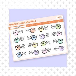 Gasp Bear Colorful Bubba Bear Studios Gasp Bear