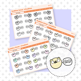 Gasp Bear Buy All (Set of 3) Bubba Bear Studios Gasp Bear