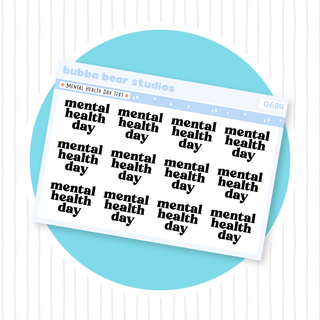 Mental Health Day Text Bubba Bear Studios Mental Health Day Text