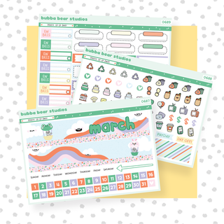 Vertical - March - Up Up Away Buy Full Monthly Kit (3 Pages) Bubba Bear Studios Vertical - March - Up Up Away