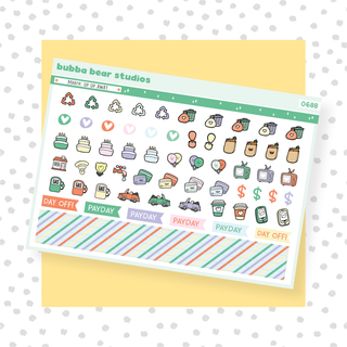 Vertical - March - Up Up Away Page II - Icons & Washi Strips Bubba Bear Studios Vertical - March - Up Up Away