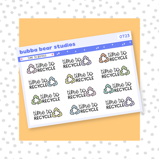 Time to Recycle Colorful Bubba Bear Studios Time to Recycle