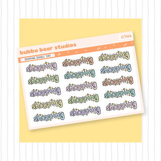 Shopping Doodle Text Colorful Bubba Bear Studios Shopping Doodle Text
