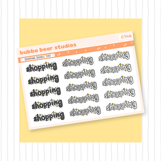 Shopping Doodle Text Minimal Bubba Bear Studios Shopping Doodle Text