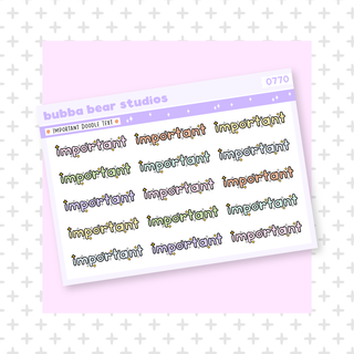 Important Doodle Text Colorful Bubba Bear Studios Important Doodle Text