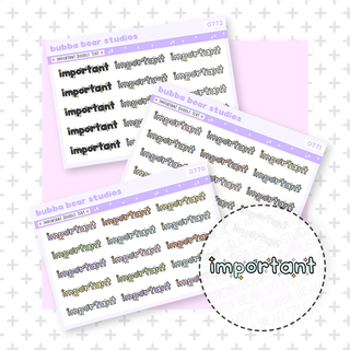 Important Doodle Text Buy All (Set of 3) Bubba Bear Studios Important Doodle Text