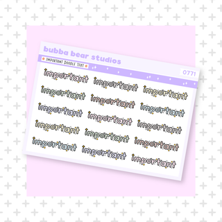 Important Doodle Text Muted Bubba Bear Studios Important Doodle Text