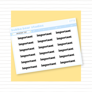 Important Text Bubba Bear Studios Important Text