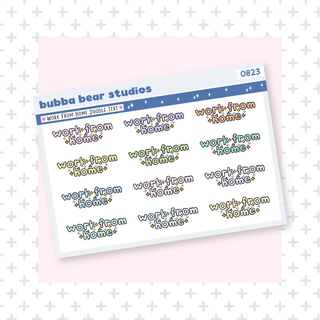 Work From Home Doodle Text Colorful Bubba Bear Studios Work From Home Doodle Text