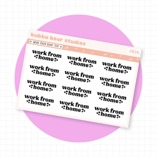 Work From Home Text Bubba Bear Studios Work From Home Text