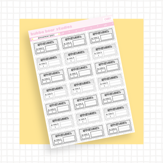 Appointment Boxes Minimal Bubba Bear Studios Appointment Boxes