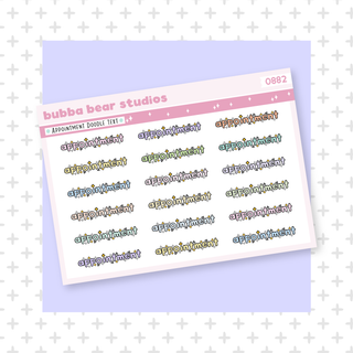 Appointment Doodle Text Colorful Bubba Bear Studios Appointment Doodle Text