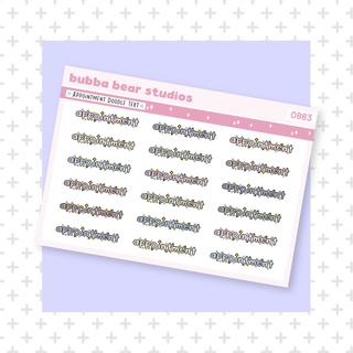 Appointment Doodle Text Muted Bubba Bear Studios Appointment Doodle Text
