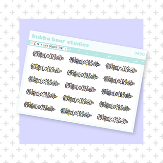 Flea + Tick Doodle Text Muted Bubba Bear Studios Flea + Tick Doodle Text