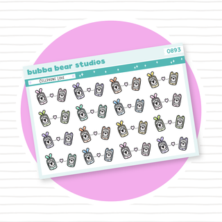 Cellphone Love Colorful Bubba Bear Studios Cellphone Love