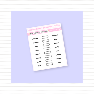 Mini Album Tab Categories Tab Categories Bubba Bear Studios Mini Album Tab Categories