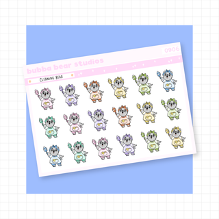 Cleaning Bear Colorful Bubba Bear Studios Cleaning Bear