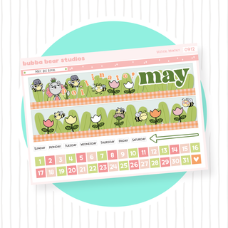 Vertical - May - Bee Royal Page I - Month Cover & Date Numbers Bubba Bear Studios Vertical - May - Bee Royal