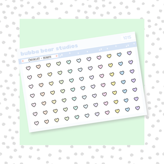 Checklist - Hearts Colorful Bubba Bear Studios Checklist - Hearts