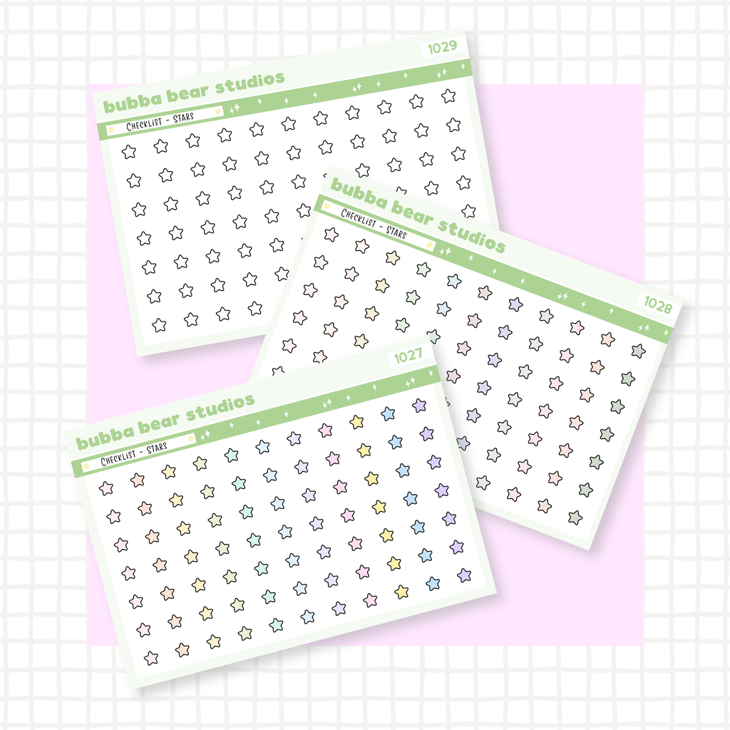 Checklist - Stars – Bubba Bear Studios
