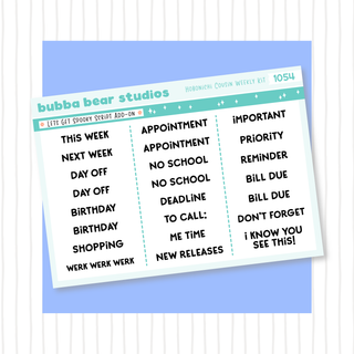 HOBONICHI COUSIN - Let's Get Spooky Script Add-On Bubba Bear Studios HOBONICHI COUSIN - Let's Get Spooky Script Add-On