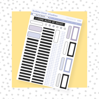 HOBONICHI COUSIN - Night of Mayhem Page II - Washi and Boxes Bubba Bear Studios HOBONICHI COUSIN - Night of Mayhem