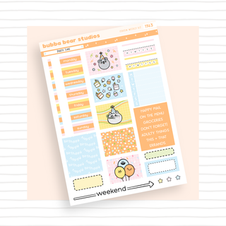 HOBONICHI COUSIN - Party Time Page I - Deco & Date Covers Bubba Bear Studios HOBONICHI COUSIN - Party Time