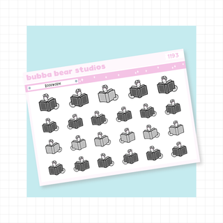 Bookworm Minimal Bubba Bear Studios Bookworm