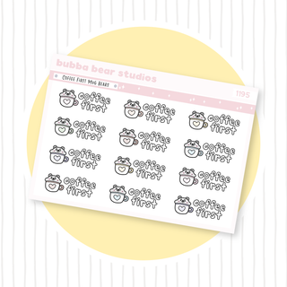 Coffee First Mug Bears Muted Bubba Bear Studios Coffee First Mug Bears