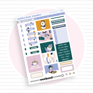 HOBONICHI COUSIN - Baby It's Cold Outside Page I - Deco & Date Covers Bubba Bear Studios HOBONICHI COUSIN - Baby It's Cold Outside