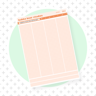 Hobonichi Cousin Daily Pages Bottom Washi - Grid Orange Bubba Bear Studios Hobonichi Cousin Daily Pages Bottom Washi - Grid