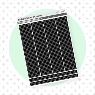 Hobonichi Cousin Daily Pages Bottom Washi - Grid Black Bubba Bear Studios Hobonichi Cousin Daily Pages Bottom Washi - Grid